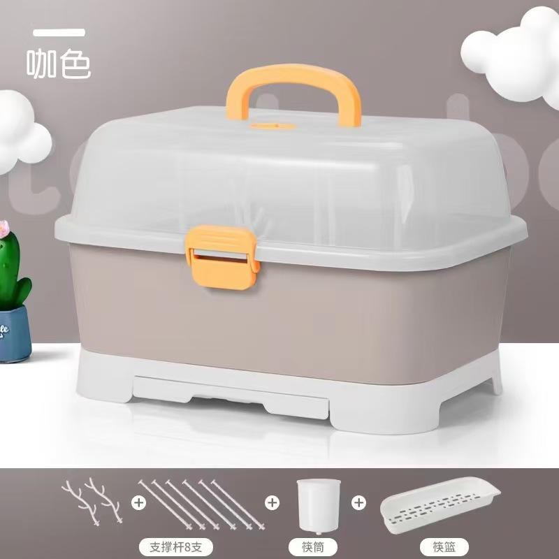 PP material baby bottle storage box with lid set
