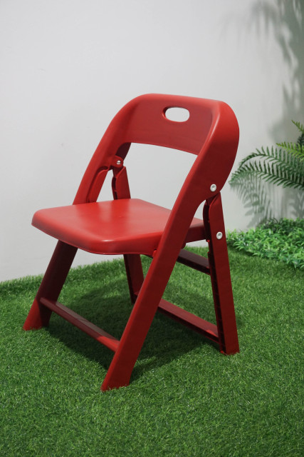 Macaron colored folding chair with backrest anti slip