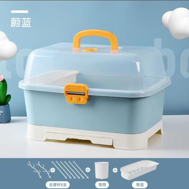 PP material baby bottle storage box with lid set