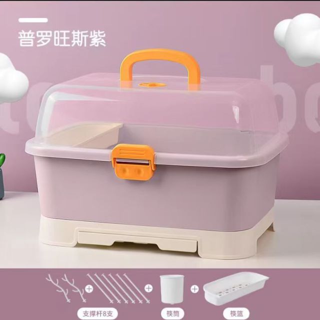 PP material baby bottle storage box with lid set