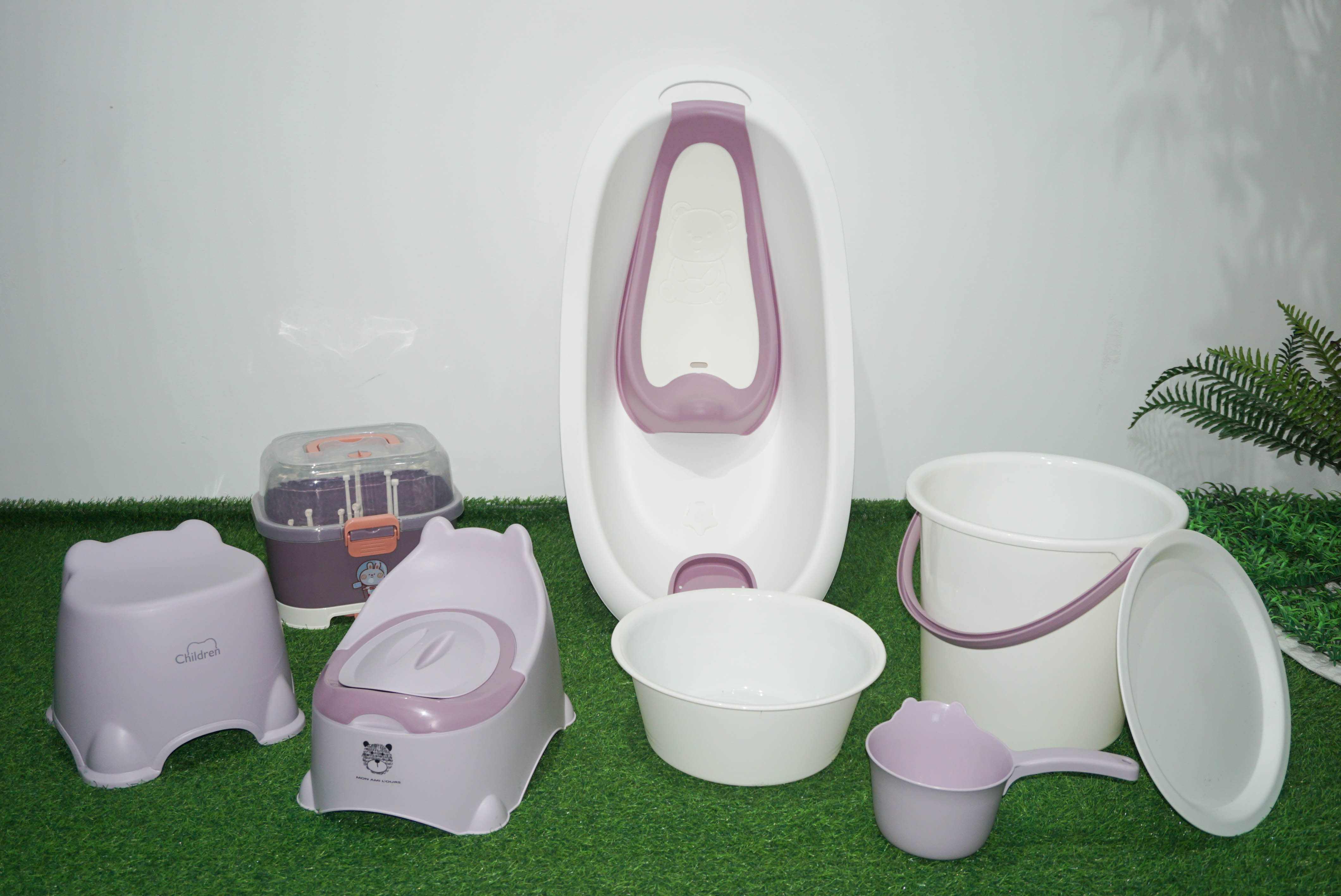 PP material plastic thickened baby bath product set