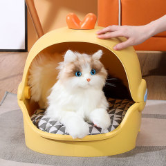 source factory All-in-One Cat Villa，Litter Box • Climate-Controlled Bedding • Dine-in Luxury
