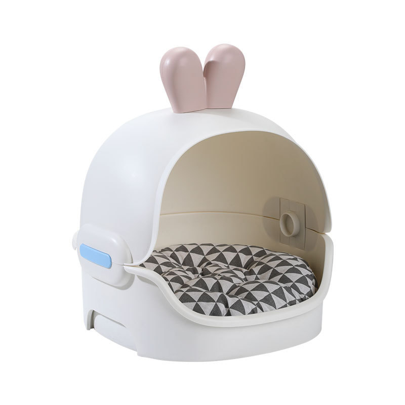 source factory All-in-One Cat Villa，Litter Box • Climate-Controlled Bedding • Dine-in Luxury