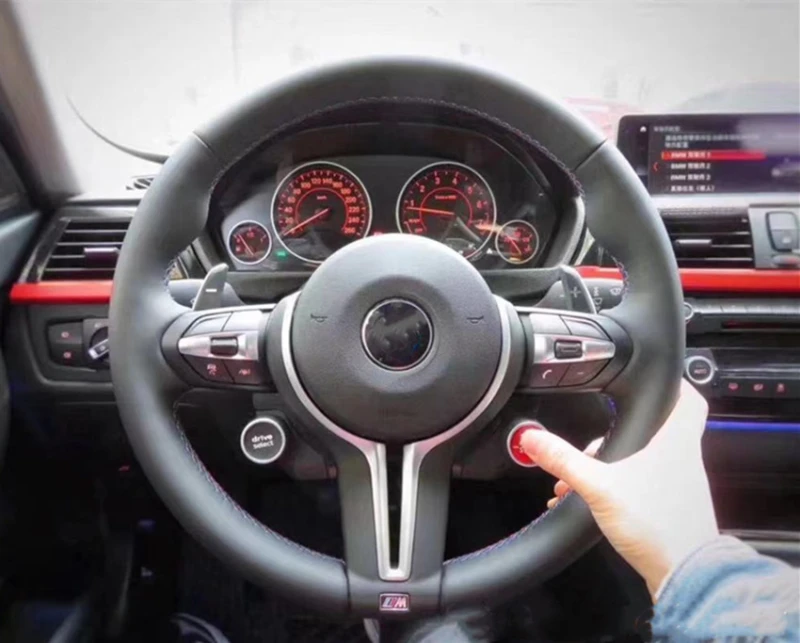 Integrated R8 engine start  stop and drive mode select button for BMW M2 F87 M3 F80 M4 F82 M6 F06 F12 F13 X5M F85 X6M F86