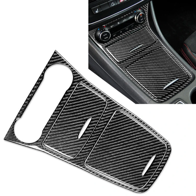 For Mercedes Benz A GLA CLA Class 2013-18 Carbon Fiber Center Console Cover Trim
