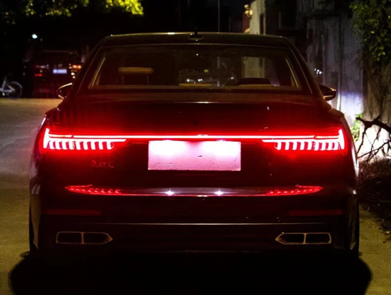 For A6 C8  audi a6 c8 taill lights ambient lights  through tail light Audi through-flow dynamic taillights For audi new A6 C8 a6 19-24 width light