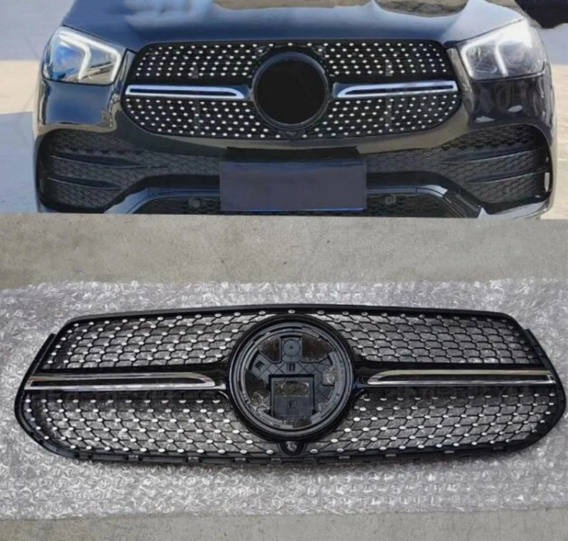 For 2020+ Mercedes Benz W167 GLE Front Grille Black Grill Diamond Mesh Grilles