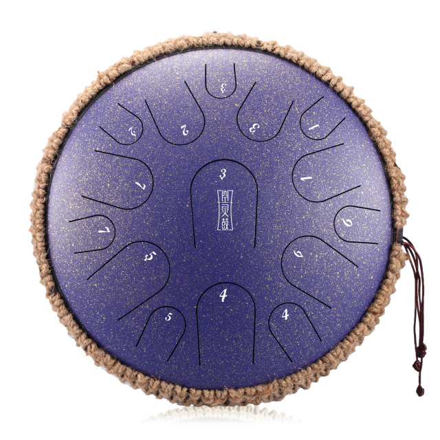Hluru STEEL TONGUE DRUM Premium Drum (15notes 14") , Microalloyed Steel premium drum (15notes 14") , microalloyed steel TB15-14