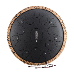 Hluru STEEL TONGUE DRUM Round Tongue Drum (15notes 14") , Alloy Carburizing Steel round tongue drum (15notes 14") , alloy carburizing steel TY15-14
