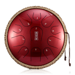 Hluru STEEL TONGUE DRUM Premium Jewel Print Drum (11 Notes 14") , Microalloyed Steel premium jewel print drum (11 notes 14") , microalloyed steel TBP11-14