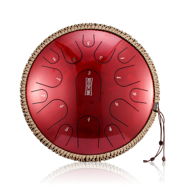 Hluru STEEL TONGUE DRUM Premium Jewel Print Drum (15 Notes 14") , Microalloyed Steel premium jewel print drum (15 notes 14") , microalloyed steelTBP15-14