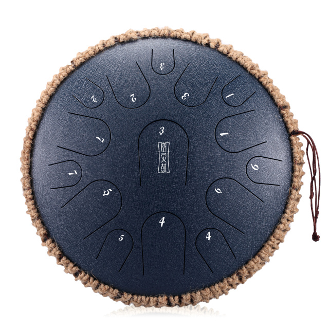 Hluru STEEL TONGUE DRUM Premium Drum (15notes 14") , Microalloyed Steel premium drum (15notes 14") , microalloyed steel TB15-14