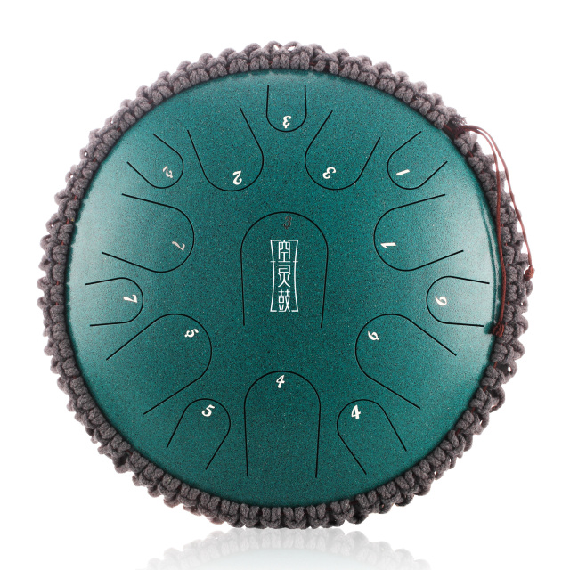 Hluru STEEL TONGUE DRUM Premium Drum (15notes 14") , Microalloyed Steel premium drum (15notes 14") , microalloyed steel TB15-14