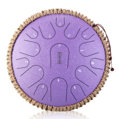 Hluru STEEL TONGUE DRUM Premium Drum (15notes 14") , Microalloyed Steel premium drum (15notes 14") , microalloyed steel TB15-14