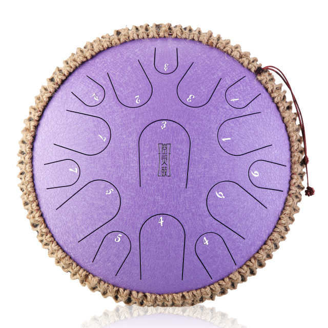 Hluru STEEL TONGUE DRUM Premium Drum (15notes 14") , Microalloyed Steel premium drum (15notes 14") , microalloyed steel TB15-14