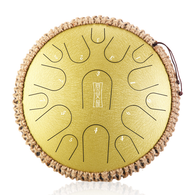 Hluru STEEL TONGUE DRUM Premium Drum (15notes 14") , Microalloyed Steel premium drum (15notes 14") , microalloyed steel TB15-14