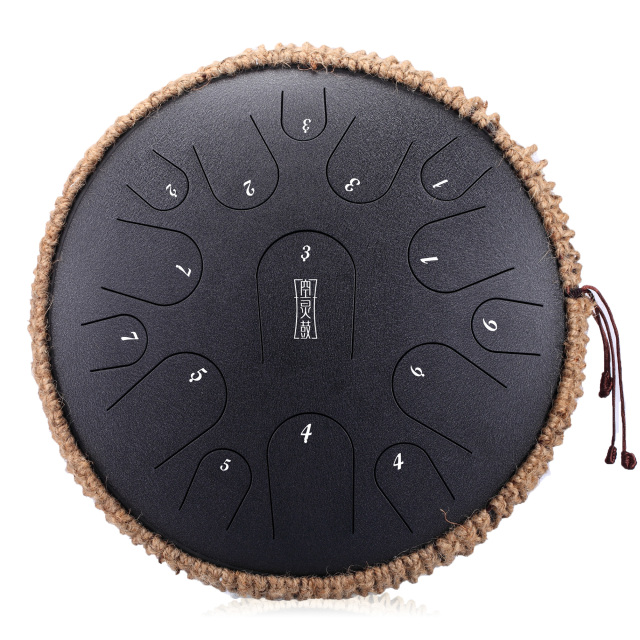 Hluru STEEL TONGUE DRUM Premium Drum (15notes 14") , Microalloyed Steel premium drum (15notes 14") , microalloyed steel TB15-14