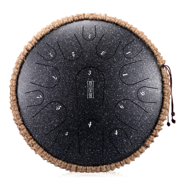 Hluru STEEL TONGUE DRUM Premium Drum (15notes 14") , Microalloyed Steel premium drum (15notes 14") , microalloyed steel TB15-14