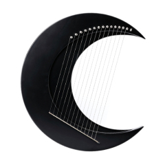 Hluru LYRE Crescent Lyre 15 Strings Black