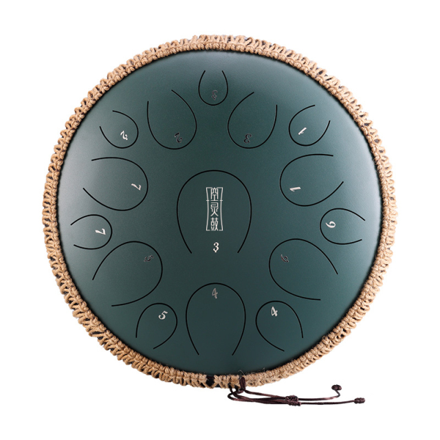 Hluru STEEL TONGUE DRUM Round Tongue Drum (15notes 14") , Alloy Carburizing Steel round tongue drum (15notes 14") , alloy carburizing steel TY15-14