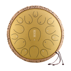Hluru STEEL TONGUE DRUM Round Tongue Drum (15notes 14") , Alloy Carburizing Steel round tongue drum (15notes 14") , alloy carburizing steel TY15-14