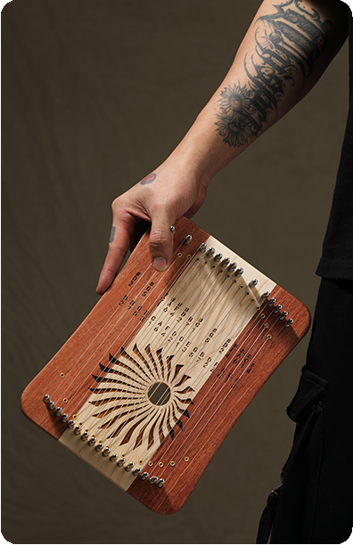 31弦　ハーピカ（Kalyre）Sandalwood　Hluru製造 Hluru Kalyre harpika 31 Strings Maple＆Zambian Padauk