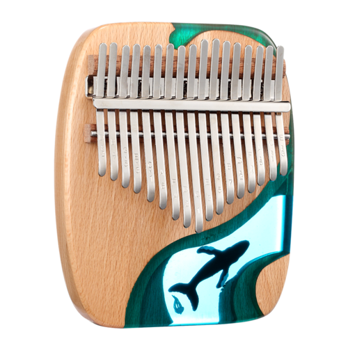 Hluru Whale Deep Ocean Plate Beech 17 Keys Kalimba KW17
