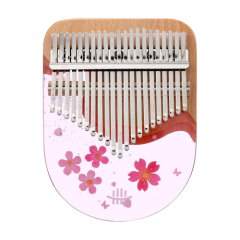 Hluru Kalimba 21 Keys, Pink Sakura, Beech＆Epoxy Resin KBC21+Box
