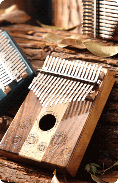 Huashu Kalimba KOA Sunflower Hollow Koa&Maple 17 Key Kalimba KGT17-Koa