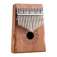 Huashu Lotus Leaf Palm Rest Hollow Mahogany 17 Keys Kalimba KHD17-Mahogany
