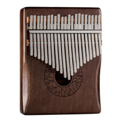 Huashu Lotus Leaf Palm Rest Hollow Mahogany Brown 21 Keys Kalimba KHD21-Brown