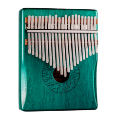 Huashu Lotus Leaf Palm Rest Hollow Mahogany Blue 21 Keys Kalimba KHD21-Blue