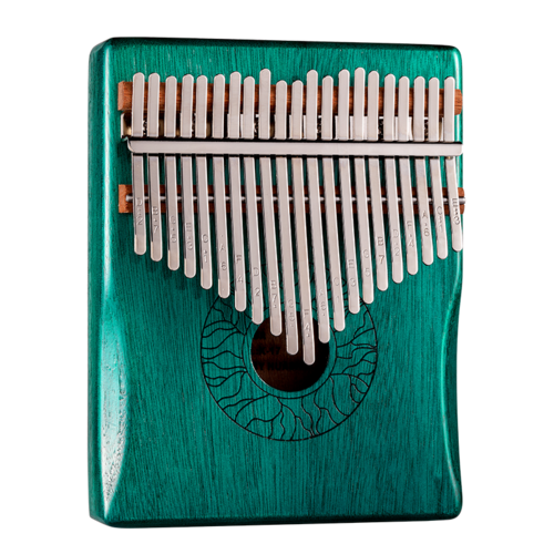 Huashu Lotus Leaf Palm Rest Hollow Mahogany Blue 21 Keys Kalimba KHD21-Blue
