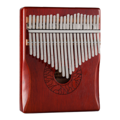 Huashu Lotus Leaf Palm Rest Hollow Mahogany Red 21 Keys Kalimba KHD21-Red