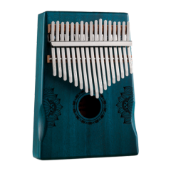 Huashu Lotus Palm Rest Hollow Mahogany Blue 17 Keys Kalimba KHD17-Blue
