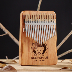 Huashu Kalimba 17 Keys, Rainbow Bear, Palm Rest Shape, Mahogany Kalimba KHB17