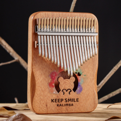 Huashu Kalimba 17 Keys, Rainbow Bear, Palm Rest Shape, Mahogany Kalimba KHB17