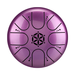 Hluru 8 Notes 5" 304 Stainless Steel Flower of Life Tongue Drum