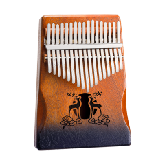 Huashu  Deer Palm Rest Hollow Mahogany Brown 17 Keys Kalimba KHL17