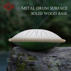 Hluru Microalloyed Steel and High-Quality Wooden Tongue Drum 14'' 15 Notes - EQ Healing
