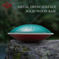 Hluru Microalloyed Steel and High-Quality Wooden Tongue Drum 14'' 15 Notes - EQ Healing