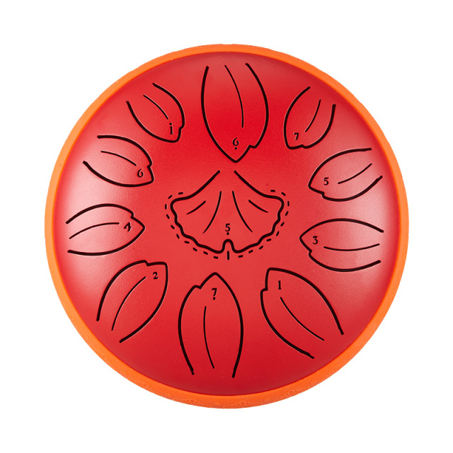 Huashu 11 notes 6" C5 Major Carbon Steel Tongue Drum For Yoga -Golden Ginkgobiloba
