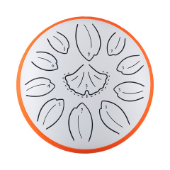 Huashu 11 notes 6" C5 Major Carbon Steel Tongue Drum For Yoga -Golden Ginkgobiloba