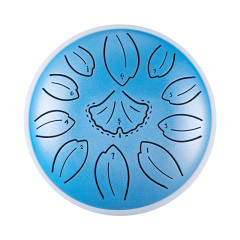Huashu 11 notes 6" C5 Major Carbon Steel Tongue Drum For Yoga -Golden Ginkgobiloba