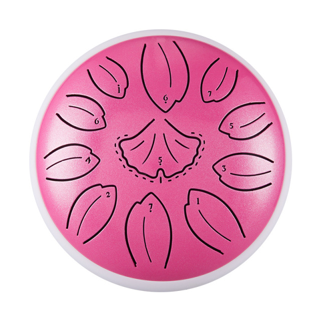 Huashu 11 notes 6" C5 Major Carbon Steel Tongue Drum For Yoga -Golden Ginkgobiloba