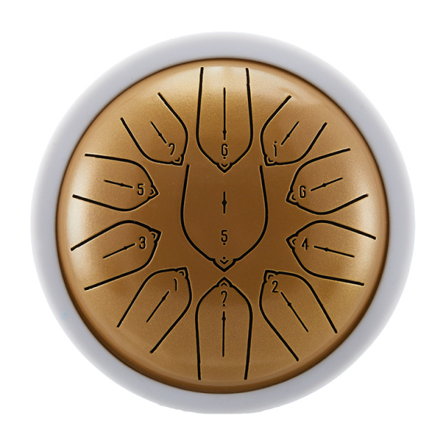 Huashu 11 notes 6" D5 Major Carbon Steel Tongue Drum For Sound Healing - Harmonic Disc