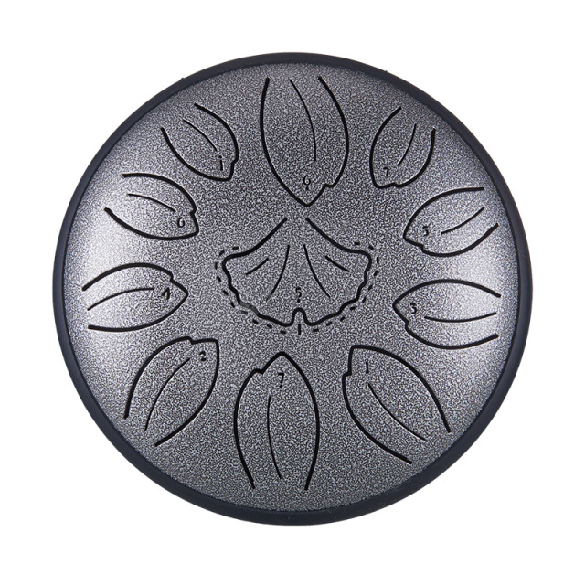 Huashu 11 notes 6" C5 Major Carbon Steel Tongue Drum For Yoga -Golden Ginkgobiloba
