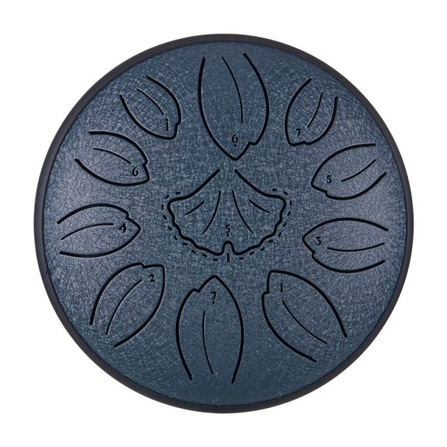 Huashu 11 notes 6" C5 Major Carbon Steel Tongue Drum For Yoga -Golden Ginkgobiloba