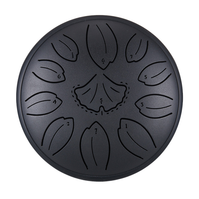 Huashu 11 notes 6" C5 Major Carbon Steel Tongue Drum For Yoga -Golden Ginkgobiloba