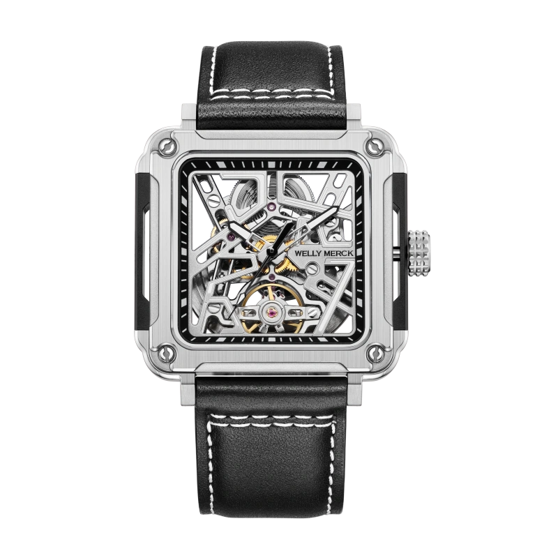 WM091 Sport Watch 43mm Men's Skeleton Fashion Wrist Mechanical Automatic Watch